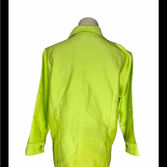 Borcellini Women’s Size 12 Green collard,  Shirt Button Down - Picture 5 of 8